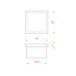 Ukončenie na jokel 40 x 40 mm, brúsená nerez AISI 304 Ukončenie na jokel 40 x 40 mm, brúsená nerez AISI 304